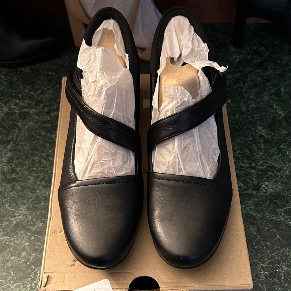Clarks Black Leather Heels